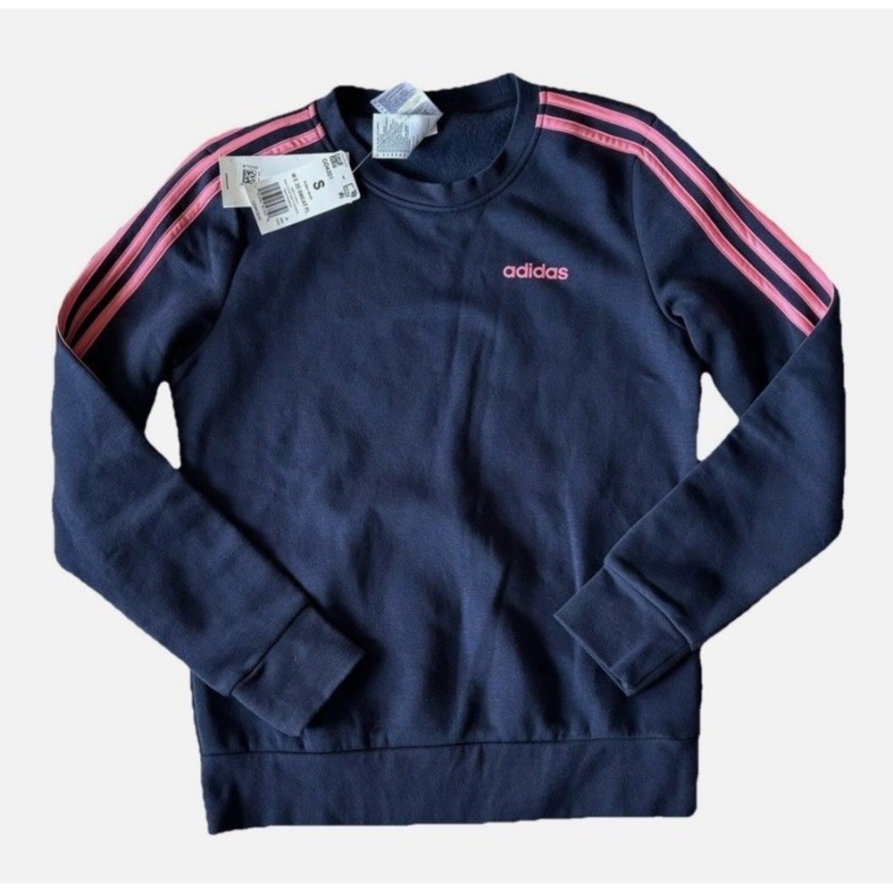 ADIDAS Women's Essentials 3-Stripes Pullover Sweatshirt Small, NWT. SHIPS TODAY!